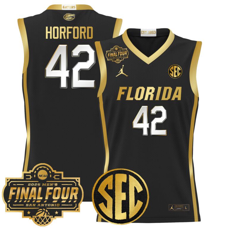 Men Florida Gators #42 Horford black 2025 Final Four Patch NCAA Jersey style 2->ncaa teams->NCAA Jersey